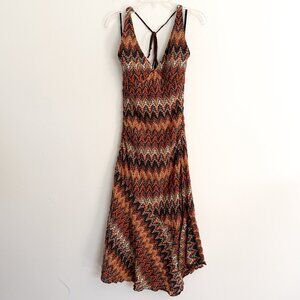 ruby rox // retro vintage y2k halter dress knit patterned 70s S